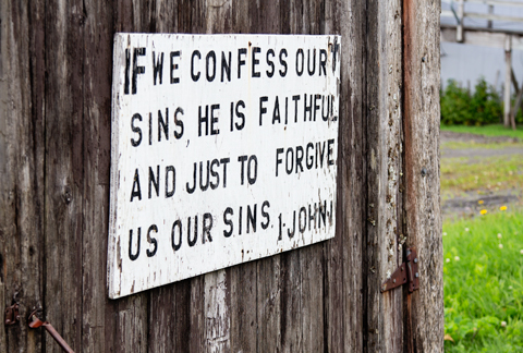 Biblical excerpt from John 1 on old wooden door Kake Alaska