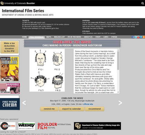 International Film Series showing of Combover: the Movie
